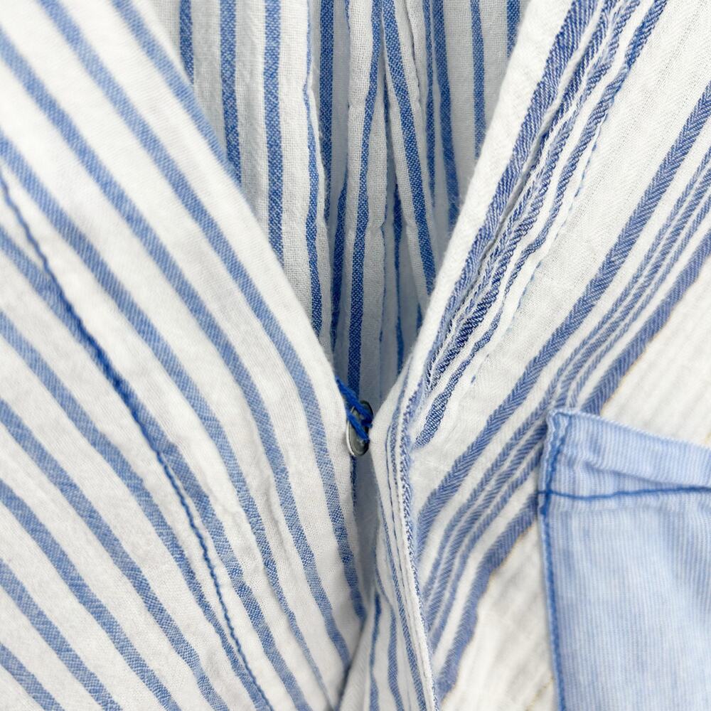 Anthro Holding Horses Blue White Stripe Wrap High Low Tunic Top Coastal Womens S - Picture 13 of 13